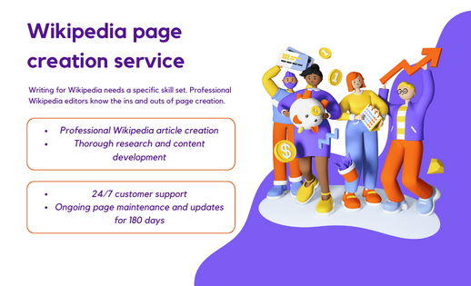 Wikipedia page creation service Features